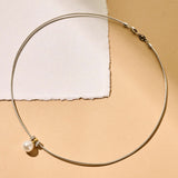 Round Silver Pearl Necklace