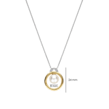 Floating Pearl Circle Necklace