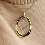 Organic Double Drop Zirconia Necklace