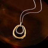 Organic Double Drop Zirconia Necklace