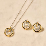 Contrast Crossover Circle Necklace