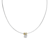 Round Silver Zirconia Necklace