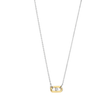 Open Chain Necklace with Round Zirconia