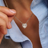 Zirconia Heart Necklace Silver