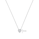 Zirconia Heart Necklace Silver