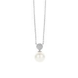 Round Zirconia Pearl Necklace