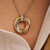 Tricolor Twisted Circle Necklace