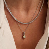 Classic Round Zirconia Necklace with pendant