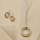 Zirconia Circle Necklace with pendant
