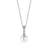 Necklace with Zirconia Pearl pendant 8mm