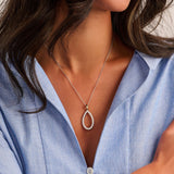 Classic Soft Oval Zirconia Necklace with pendant