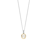 Zirconia Cushion Pearl Necklace with pendant