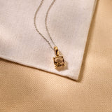 Necklace with Khaki Square pendant