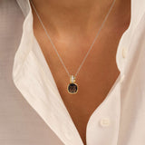 Blue Cushion Structure Necklace with pendant
