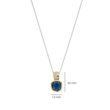 Blue Cushion Structure Necklace with pendant