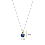 Blue Cushion Necklace with pendant