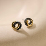 Forever Connected Black Zirconia Earrings