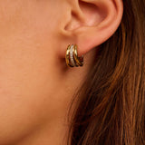 Vintage Zirconia Chain Hoops