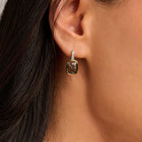 Smokey Brown Zirconia Cushion Hoops