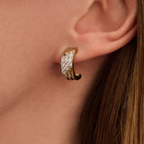 Stardust Zirconia Layered Earrings