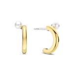Pearl Half Hoop Earrings
