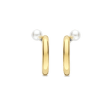 Pearl Half Hoop Earrings