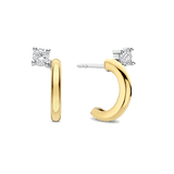 Zirconia Half Hoop Earrings