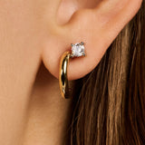 Zirconia Half Hoop Earrings