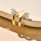 Zirconia Half Hoop Earrings