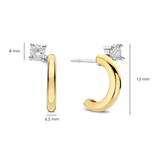 Zirconia Half Hoop Earrings