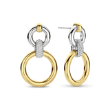 Open Modern Pavé Circle Earrings
