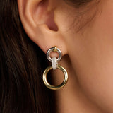 Open Modern Pavé Circle Earrings