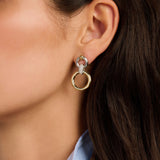 Open Modern Pavé Circle Earrings