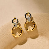 Open Modern Pavé Circle Earrings