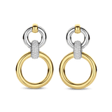 Open Modern Pavé Circle Earrings