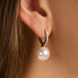 Icon Pearl Hoops Silver