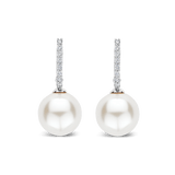 Icon Pearl Hoops Silver