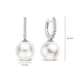 Icon Pearl Hoops Silver