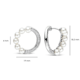 Pearl Zirconia Circle Earrings