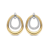 Organic Double Drop Zirconia Earrings