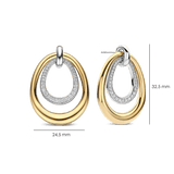 Organic Double Drop Zirconia Earrings