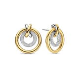 Contrast Crossover Circle Earrings