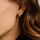 Triple Band Zirconia Hoops Gold Vermeil