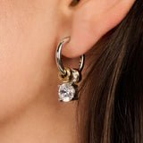 Zirconia Charm Hoops