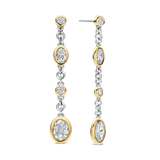 Oval Zirconia Earrings Gold Vermeil