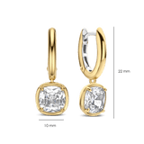 Zirconia Cushion Hoops Gold Vermeil