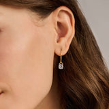 Classic Square Zirconia Hoops Gold Vermeil