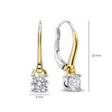 Classic Square Zirconia Hoops Gold Vermeil