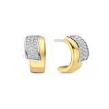 Contrast Twisted Zirconia Earrings