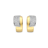 Contrast Twisted Zirconia Earrings